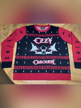 Official Ozzy Osbourne Speak of the Devil Ugly Christmas Holiday Sweater XXL
